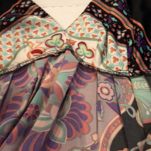 Silky Colorful Sleeveless Dress Sz 10 Dressbarn - Picture 15 of 17